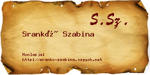 Srankó Szabina névjegykártya