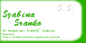 szabina sranko business card